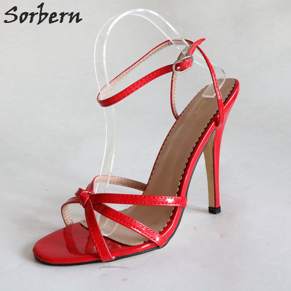 Sorbern Sexy Thin Cross Tied Strappy Pu Sandal Women Runway Shoes Women Women Sandals Size 44 Sandals In Size 12 Diy Color