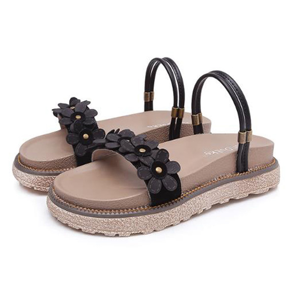 Summer beach high heel flat sandals Ins popular style Applique accessory style Increase height Kawaii cute style women's sexy sandals TY-12