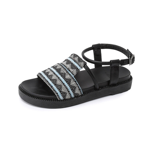 2019 summer new style sandals Chinese style with linen material Cute style High heel sandals leather strap Stylish and beautiful TY-10