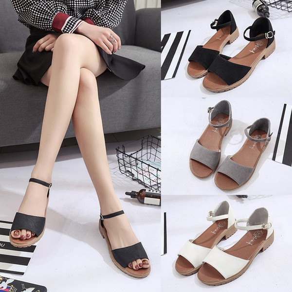 2019 Ladies fashion casual shoes Summer Sandals Slipper Beach shoes White/black/grey Non-slip rubber sole Women shoes Work/home Low Heel H-1