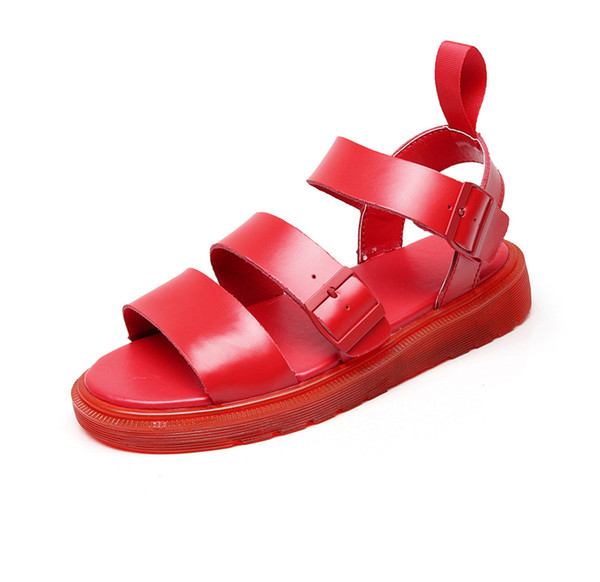 Dr Men Sandals Summer Slip-On Peep Toe Casual Woman Shoes 2019 New Genuine Leather Gladiator Sandals Fashion Female Footwear