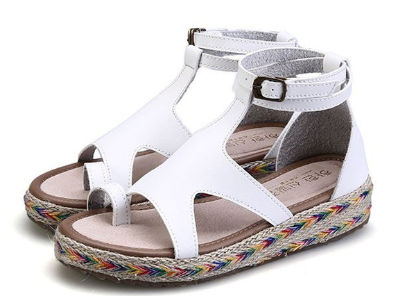 Big size women fisher sandals fisherman casual sandals cross band woman sandal narrow band lady flats summer sea side sandal zy241