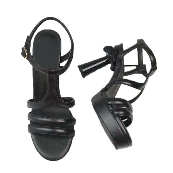 High quality genuine leather high heel sandals women sexy footwear fashion lady shoes hot sale 34-41 luxury design sandals