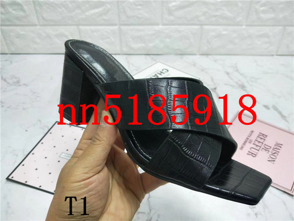 stone grain leather lining is the first layer of leather ladies high heels 6CM sandals factory size 34-42