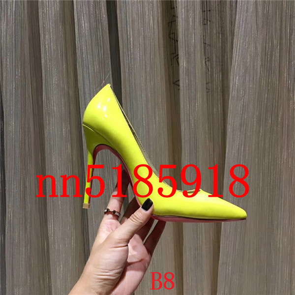 fashion pointed cow leather high heels, sheepskin foot / lining with height 8.5CM and 10.5CM size 34-42 yards 