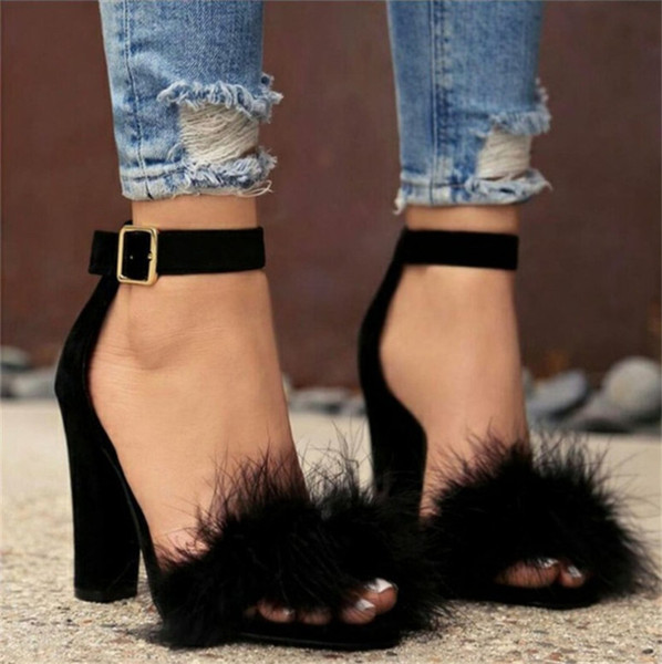 Women Designer Sandals Best Selling Black Brown 2Color Avaliable Summer Fashion Rabbit Hair Sandal Ladies Shoes NewEST Arrival Free Shipping