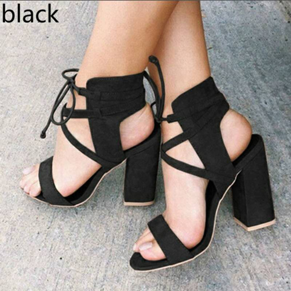 Popular Giant Tie 2009 Spring Size Women's Shoes European and American Super High-heel Hollow Round-heeled Sandals Ankle Fastener Women's Sh