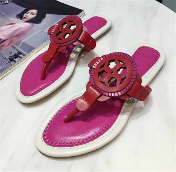 Summer Tory Women Designer Sandals T-strap Flip Flops Sandal Designers Women's Shoes Buckle Strap Lady Slides Girl Shoes New Arrival Fashion