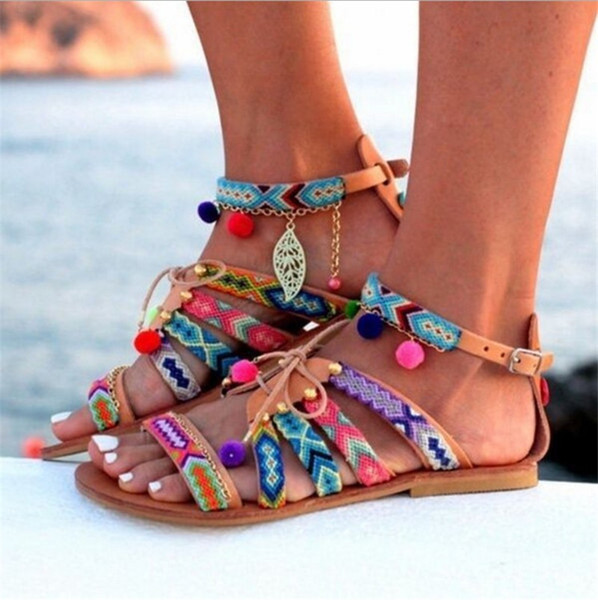 Designer Women Sandals Flat Bottomed and Large Size Womens Sandals Summer Beach Shoes Colored Shoes Free Ship Newest Arrival Classic Style