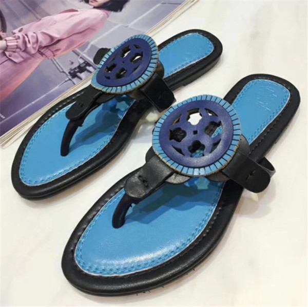 Summer Tory Women Designer Sandals T-strap Flip Flops Sandal Designers Womens Shoes Buckle Strap Lady Slides Girl Shoes New Tide