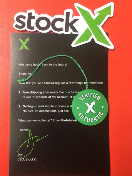 2019 OG QR Code Stock X Sticker StockX Card Green Circular Tag Plastic Verified X Authentic Green Tag Shoes tags brand