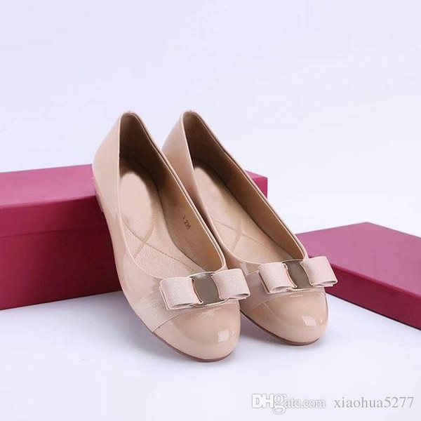 Fashion and Quality Hoclassic flat bow bow lady shoes designer, Fashion Designer Ladies real leather shoes size 34-42