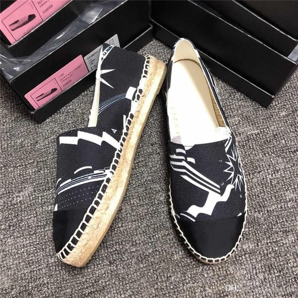 Spring and summer straw small fragrant wind fisherman's shoes flat hemp rope breathable anti-stink loafers canvas women's shoes size 35