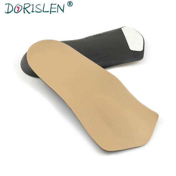 3/4 Length Leather Orthotic Insoles For Women Flat Feet Forefoot Massage Orthopedic Shoes Pads