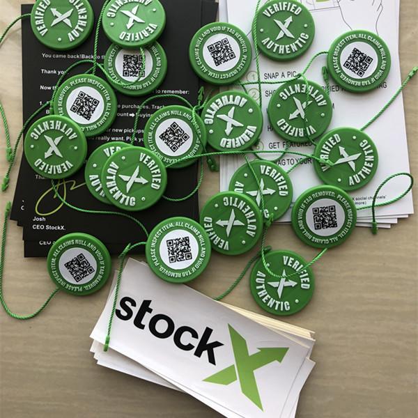 Stock X OG QR Code Sticker StockX Card Green Circular Tag Plastic Verified Authentic Shoe Buckle New Arrival Accessories