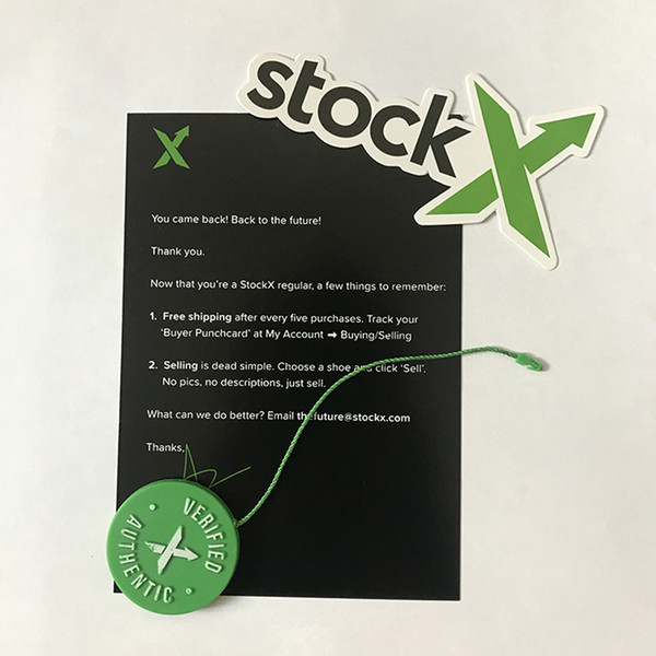 2019 In Stock X OG QR Code Sticker Green Circular Tag Plastic Shoe Buckle StockX Verified X Authentic Green Tags