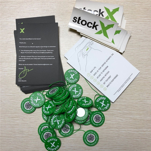 2019 StockX OG QR Code Sticker Green Circular Tag Plastic Shoe Buckle StockX Verified X Authentic Green Tag Hot Sale