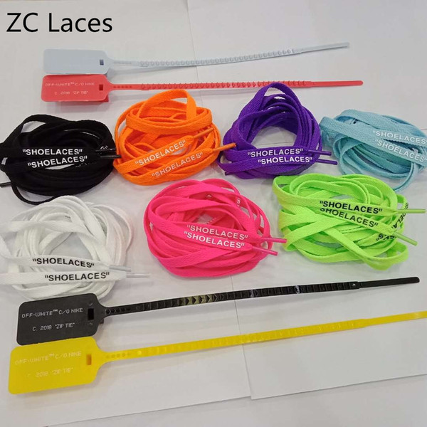 SHOELACES Flat Laces With Zip Tie Red Strap Colorful Tag Plastic Off Shoes Silicone Printing Shoelaces Cheap Custom 4 Color in 54