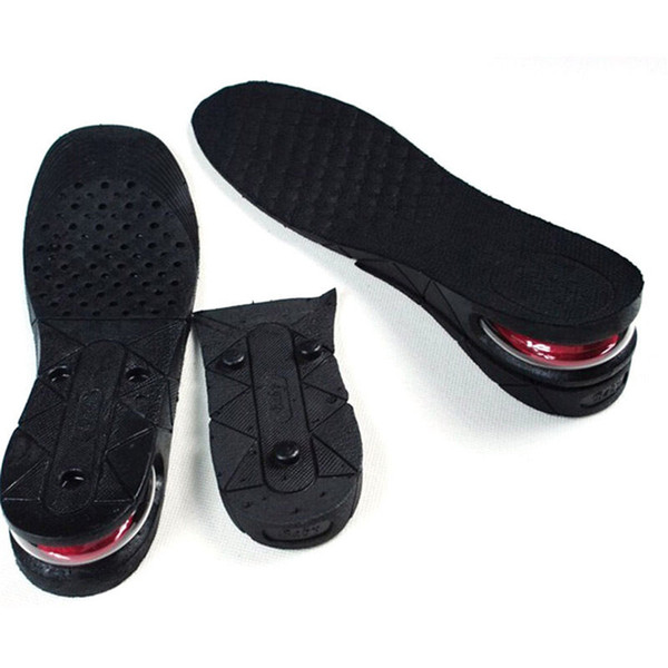 3 Layers Stealth Adjustable Increased Insoles For Men Women Shoes Pad Increase Height Insole Black Air Cushion Lift Pads Heel