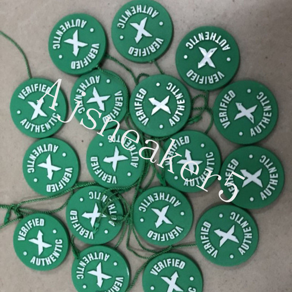 2018 In Stock X Green Circular Tag Plastic Shoe Buckle StockX Verified X Authentic Green Tag For OFF Shoes Men White Wholesale Retail