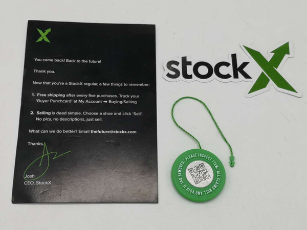 Wholesale StockX Tag OG QR Code Sticker Green Circular Plastic Tag Verified Authentic Green Shoe Buckle