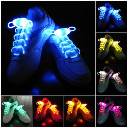 30pcs(15 pairs) Waterproof Light Up LED Shoelaces Fashion Flash Disco Party Glowing Night Sports Shoe Laces Strings Multicolors Luminous