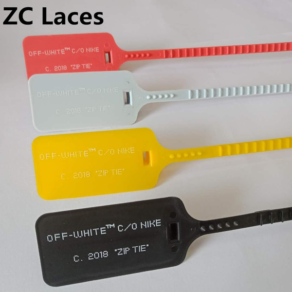 Plastic Woven Buckle Colorful Strips Zip Tie Lock System For Sneakers Shoe Accessories Printing Letters Zip Tagf For Sport Shoes