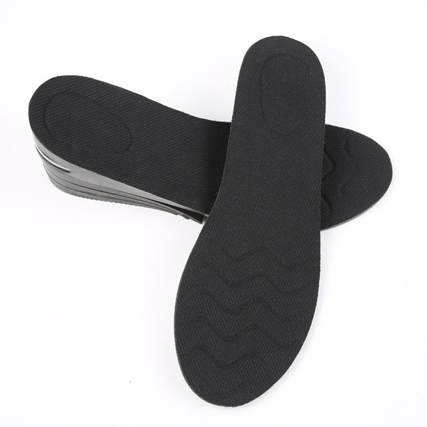 High Quality Height Increase 8 cm Men Insoles 4 Layers PU Air Cushion Insole Black Inserts Shoe Pad