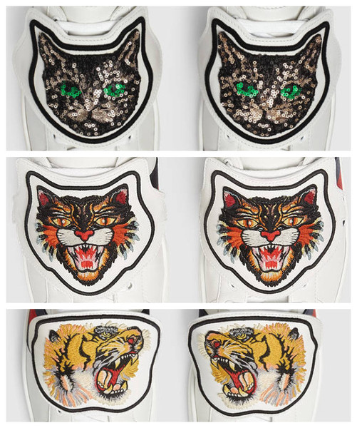 New Designer shoes ACE embroidered Patch--Butterfly Cat Tiger Patch At The Back Removable Shoe Decorations Hot on sale