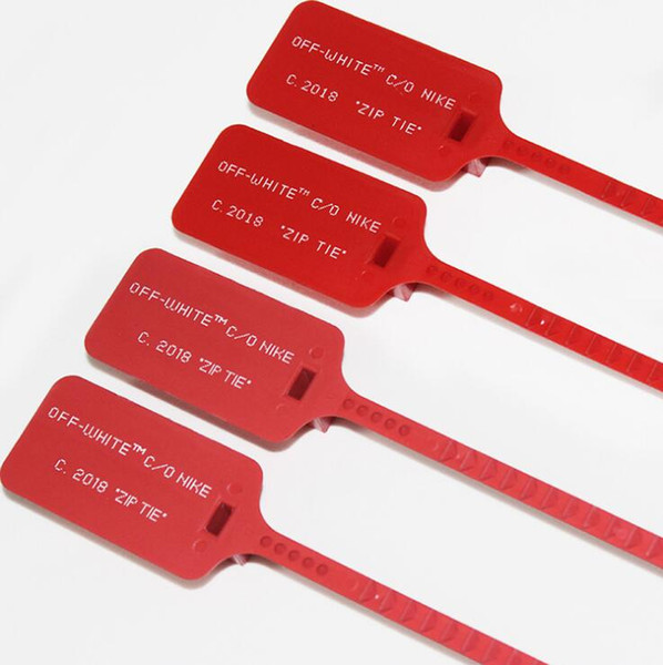 Off Shoe Zip Tie Red Strap OW Tag Plastic Buckle Virgial Designer C.2018