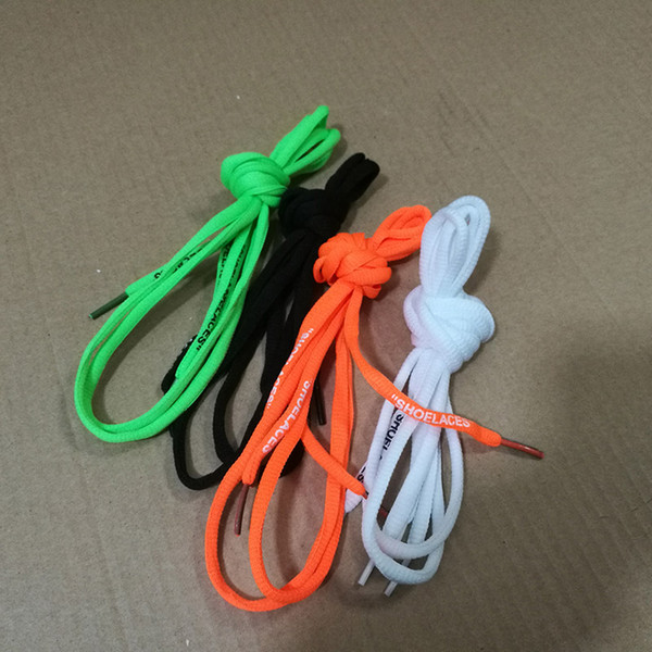 2019 OG SHOELACES Flat Laces With Zip Tie Red Strap Colorful Tag Plastic Off Shoes Silicone Printing Shoelaces Cheap Custom 4 Color