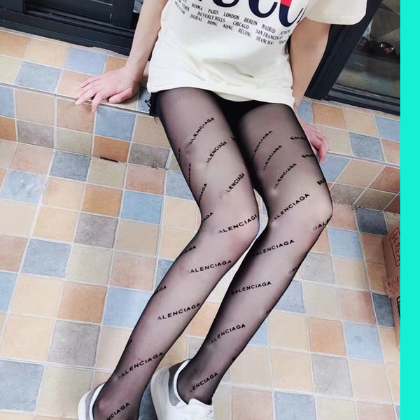 2018 fashion BB letter logo women tights Black Pantyhose sexy thin jacquard romper silk stockings female summer sexy Leggings ladies lace so