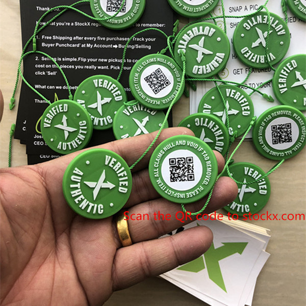 2019 OG QR Code Stock X Sticker StockX Card Green Circular Tag Plastic Verified X Authentic Green Tag