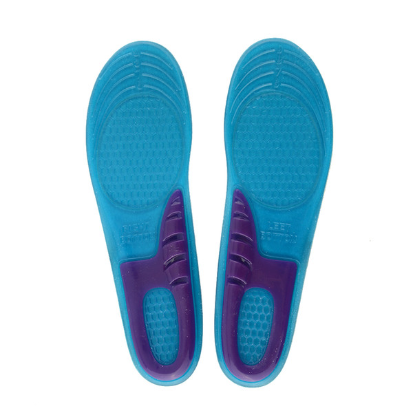 2PCS/LOT Shoe Blue Silicone Gel Pad Heel Feet Insert Insole Comfortable Cushion Anti-Vibration Soft for Trainning Sports