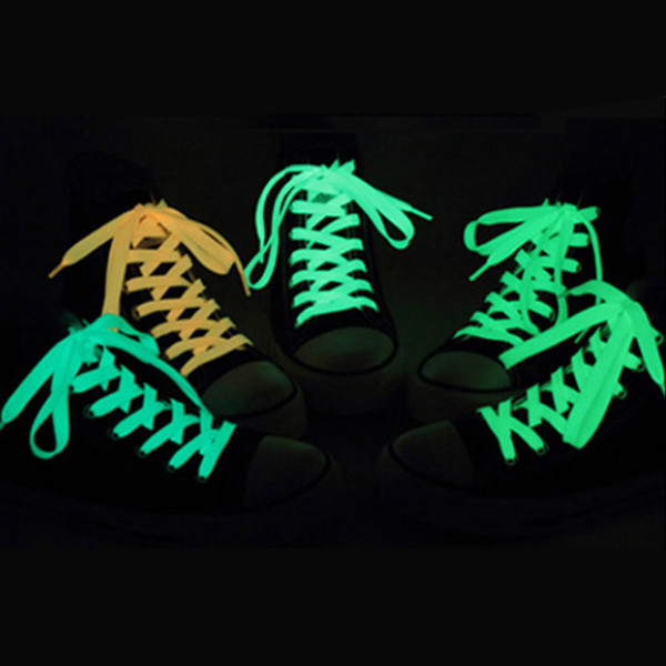 Bright Color Luminous Sneakers Shoelaces Glow in the dark Fluorescent Luminous Shoe Laces Bootlaces Strings Reflective Safety Laces SK450