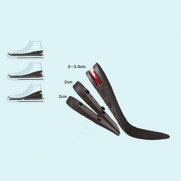 Men and Women 3 Layer Height Increase Shoe Insole Air Cushion Heel insert Increase Taller Height Lift 7cm Invisible Lift Pads Heel Leopard