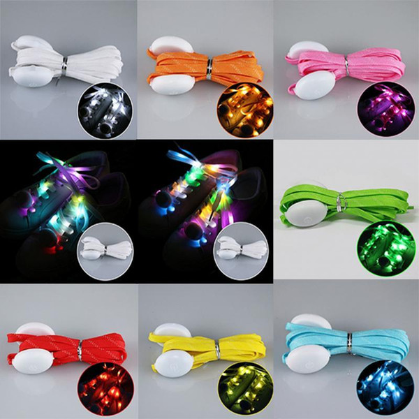 Flashing LED Lighted Up Shoelaces Luminous Flashing Shoes Laces Disco Party colorful types outdoor creative sports Strap QQA207