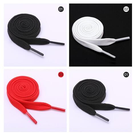 Cheap Price Polyester White Black Shoelaces Low Elastic Silk Flat Follow Double Layer Shoe Laces for Women and Men Shoes 100cm