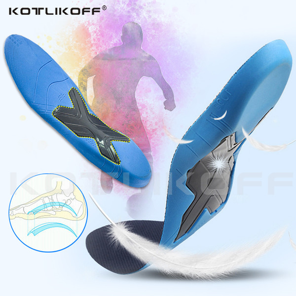 KOTLIKOFF PU Orthopedic Insoles Flat Foot Arch Support Shoes Pad for Men Women Corrective O/X Leg Care Orthotics Insole Inserts