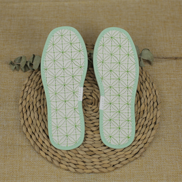 4pairs/pack Natural pure cotton insoles for women and kids shoes and boots Exquisite handicraft bordered arch support disposable