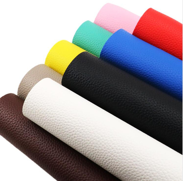 20*34cm Plain coloured Litchi Faux Artificial Synthetic Leather Fabric Sewing DIY Bag Shoes Material