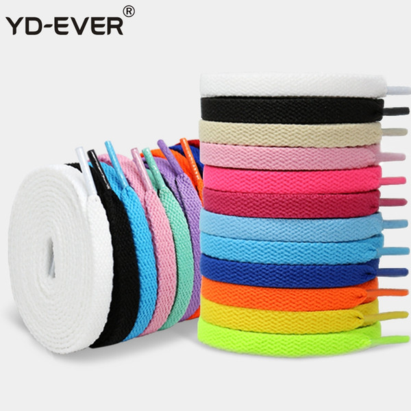 YD-EVER single hollow Woven laces 60/90/100/120/140/150/160/180cm Length Sneaker Sport Shoes Lace sweet candy color shoelace