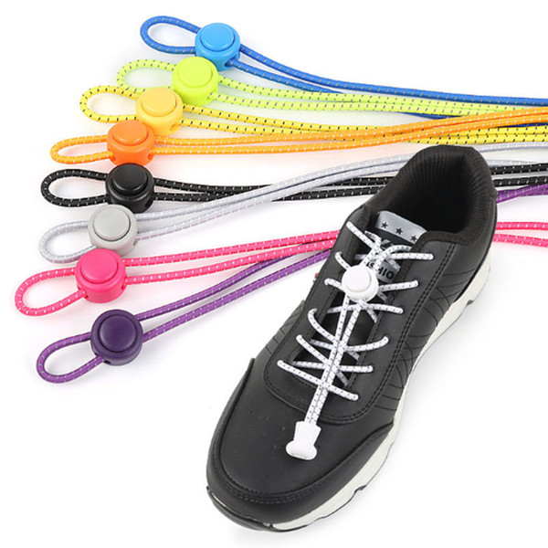 Shoelaces Unisex Elastic Shoe Laces For Men Women All Sneakers Fit Strap Sport Shoes Reflective Buckle lazy lock laces white