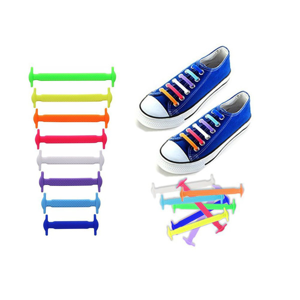 16Pcs/Set elastic No Tie Shoe Laces Silicone Shoelaces for Men Women No Tie Rubber Shoe lace Lazy Shoelace Sneakers Fit Strap