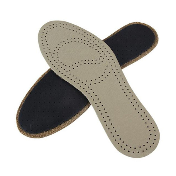 1 Pair Genuine leather women men Comfortable Insoles Breathable Insoles Inserts flat Arch Deodorant Pad