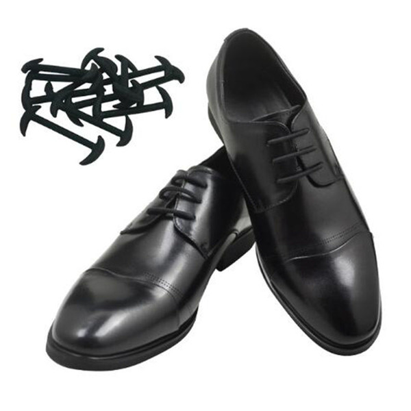 12pcs/set 3 Sizes Men Women Leather Shoes Lazy No Tie Shoelaces Elastic Silicone Shoe Lace Suitable Drop Shipping