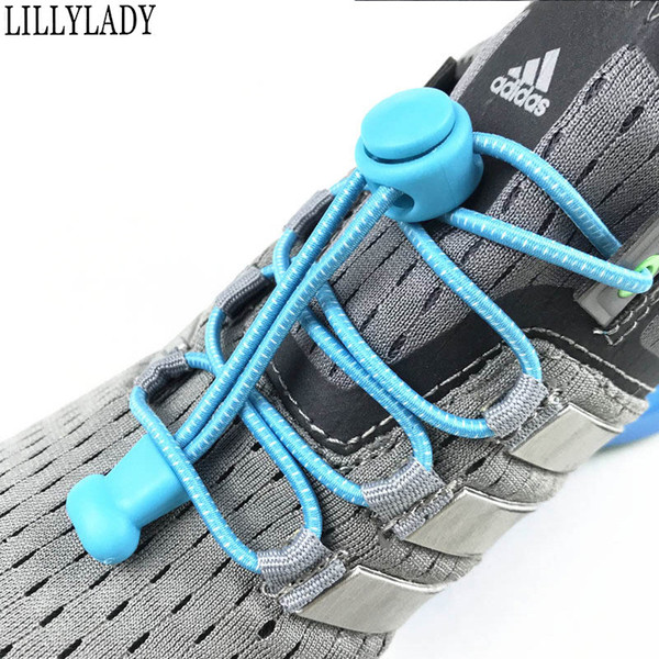 Lock Elastic Lace 22 Colors a Pair Of Locking Shoe Laces Elastic Sneaker Shoelaces Shoestrings Running/Jogging/Triathlon