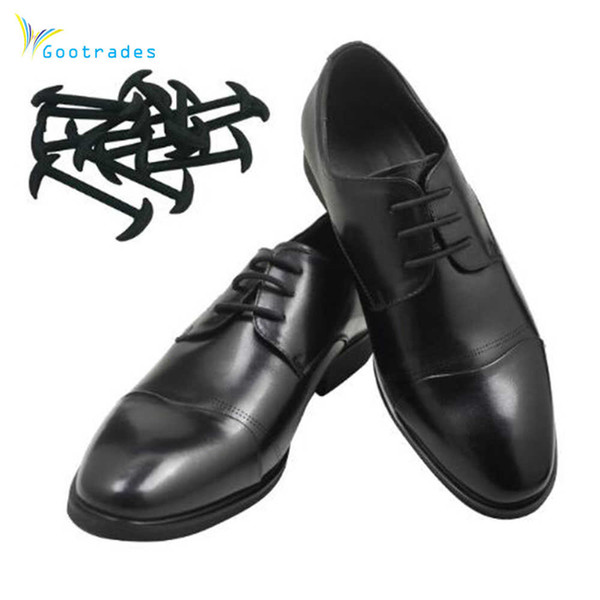 gootrades 12pcs/set 3 Sizes Men Women Leather Shoes Lazy No Tie Shoelaces Elastic Silicone Shoe Lace Suitable Free Shipping