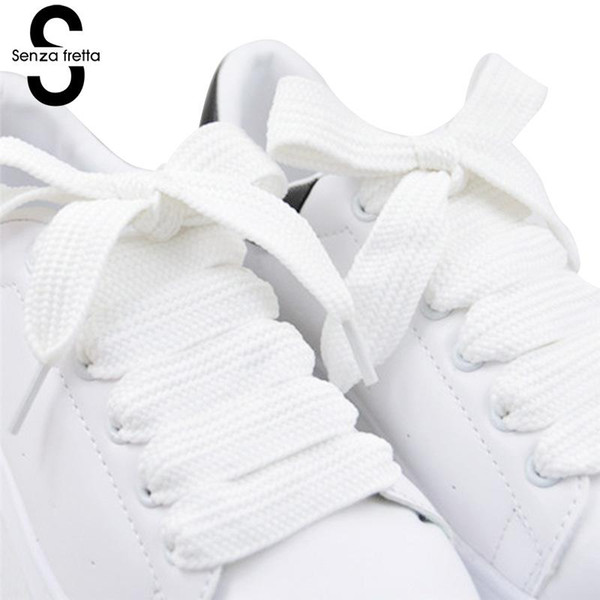 Senza Fretta Wide Shoelace 120*1.5cm Double Layer Shoe Shoelaces Fat Shoe Laces Shoelaces for Sneaker Sport Shoes Laces LDD0617