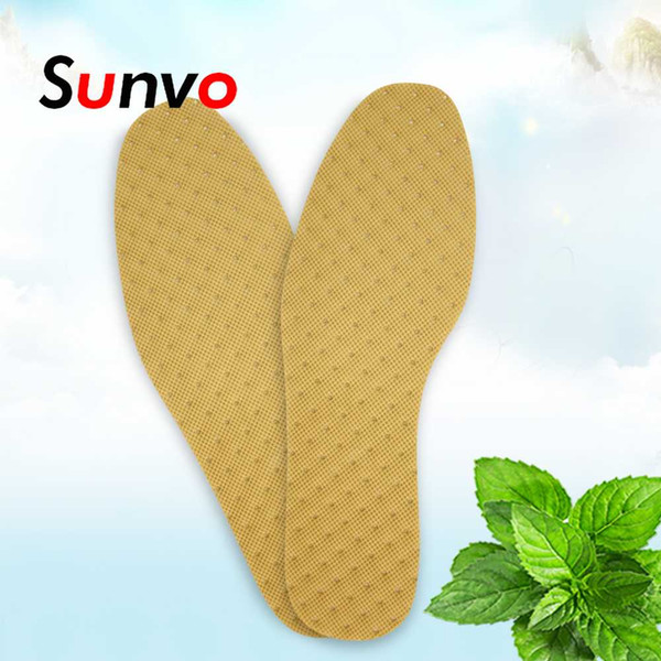 Sunvo Mint Herbal Deodorant Insoles for Foot Odor Light Weight Sweat-absorbent Breathable Shoes Pads Sole Inserts Men Women